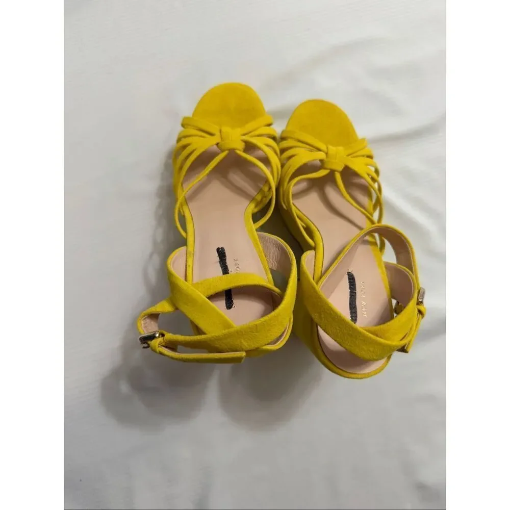 Kate Spade Glenn Strappy Yellow Platform Sandals Heels Size 6 M New NIB